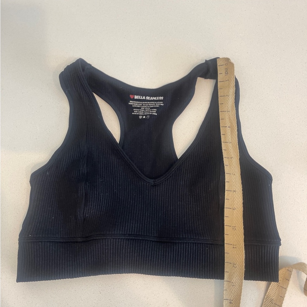 Black Racerback Sports Bra with Stretchy Fabric